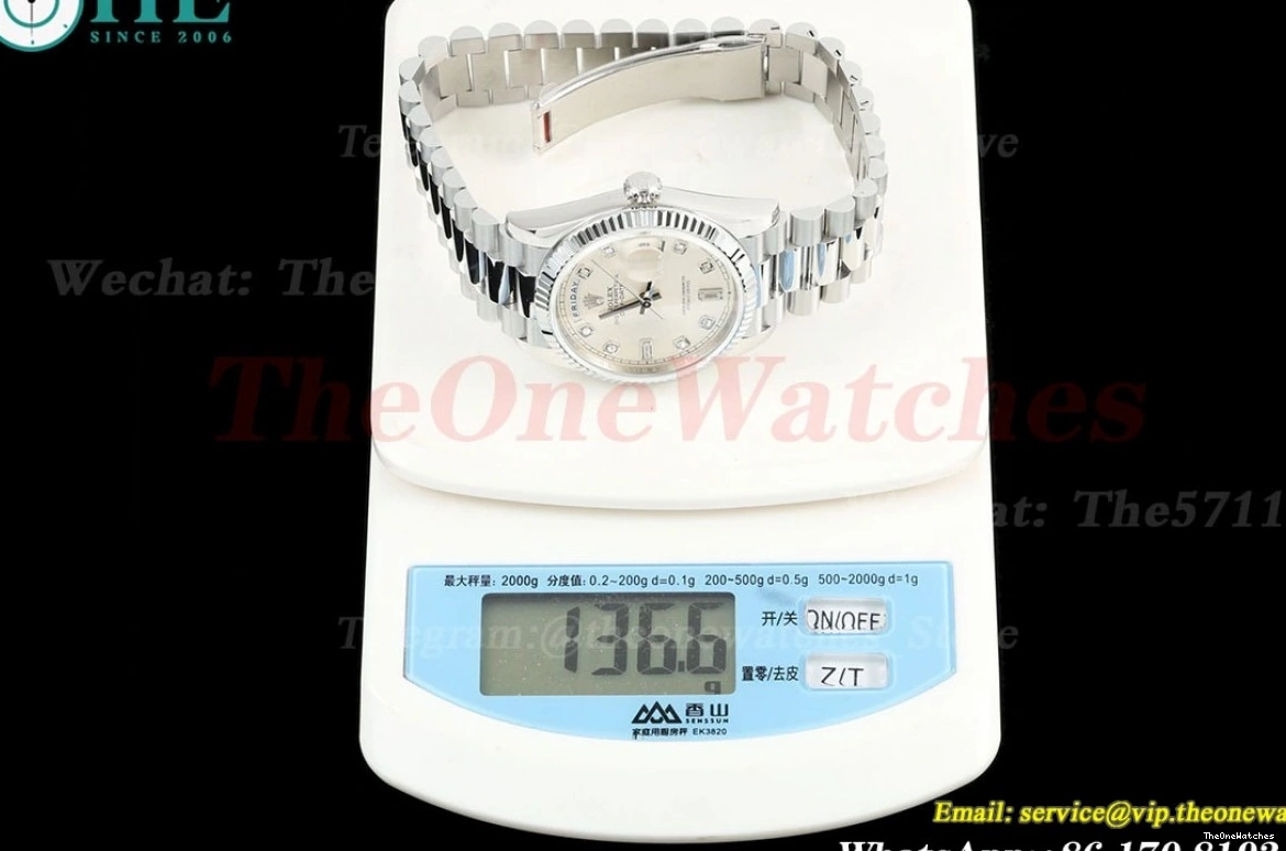 Silver 36mm V3 SS Dia DayDate 128239 SS QF VR3255(Gain Weight) 0223
